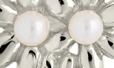 Sterling Forever Vallie Cultured Pearl Stud Earrings In Silver