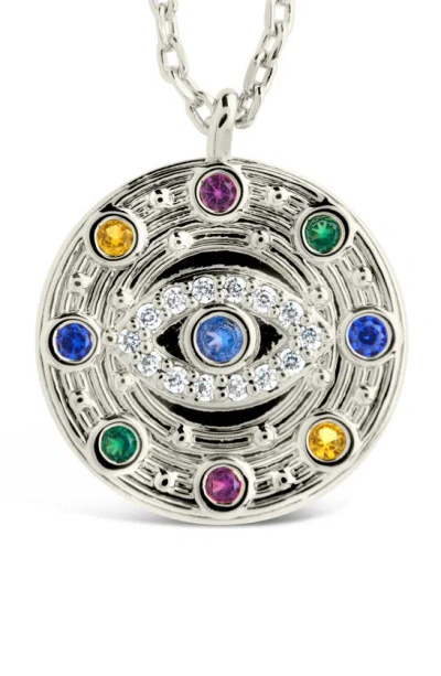 Shop Sterling Forever Raiden Cz Evil Eye Pendant Necklace In Silver