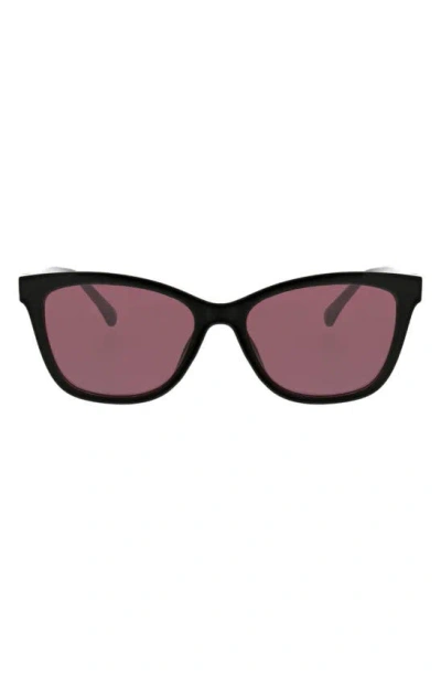 Shop Bcbg 54mm Classic Square Sunglasses In Shiny Black