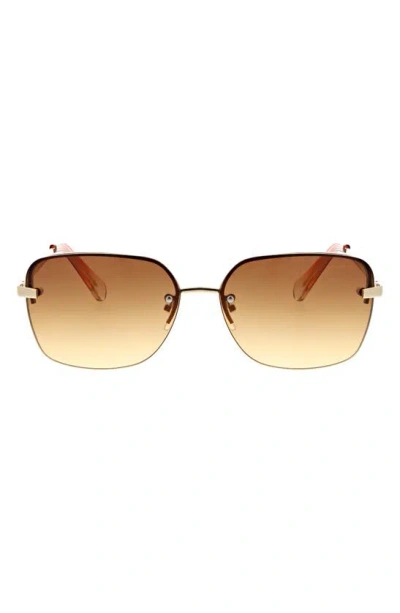 Shop Bcbg 61mm Rimless Rectangle Sunglasses In Gold