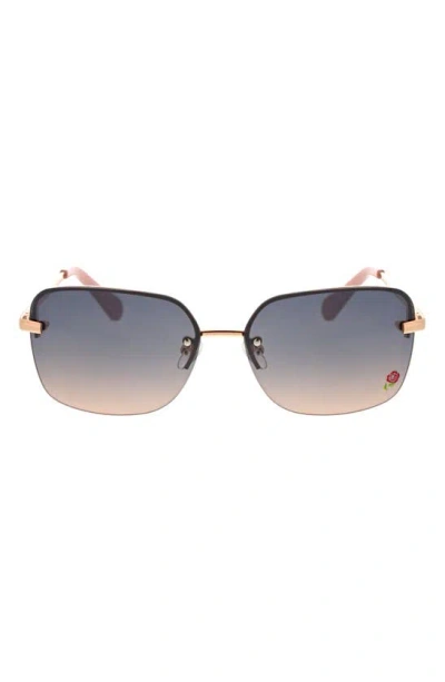 Shop Bcbg 61mm Rimless Rectangle Sunglasses In Rose Gold