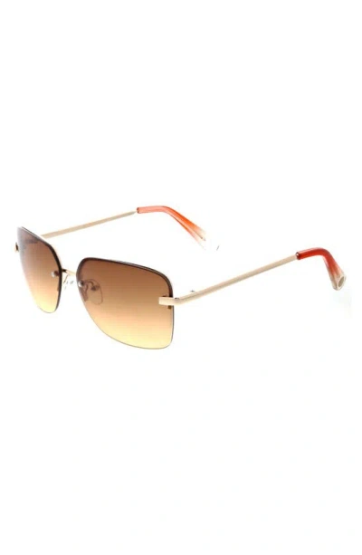 Shop Bcbg 61mm Rimless Rectangle Sunglasses In Gold
