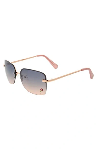 Shop Bcbg 61mm Rimless Rectangle Sunglasses In Rose Gold