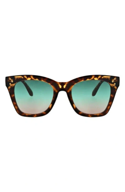 Shop Bcbg 50mm Oversize Peaked Square Sunglasses In Tortoise