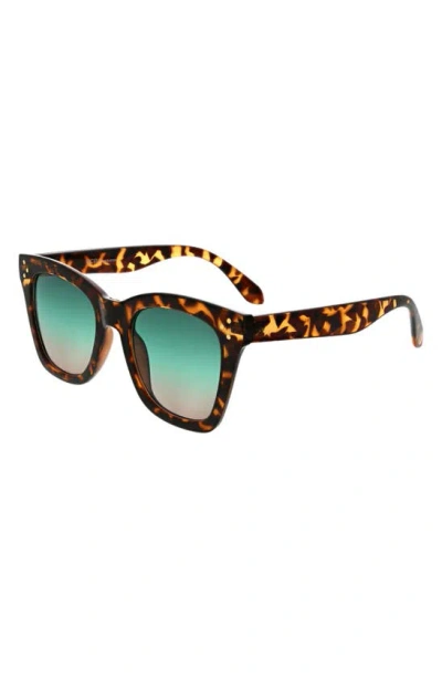 Shop Bcbg 50mm Oversize Peaked Square Sunglasses In Tortoise