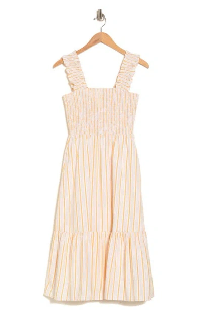 Shop Lucy Paris Alondra Stripe Smocked Sundress In Yellow