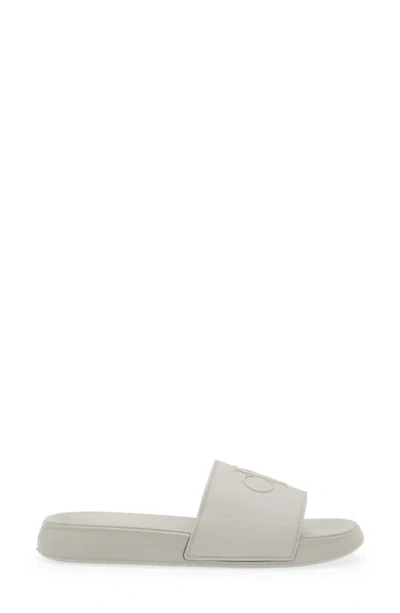 Shop Calvin Klein Wiston Slide Sandal In Grey/ Grey