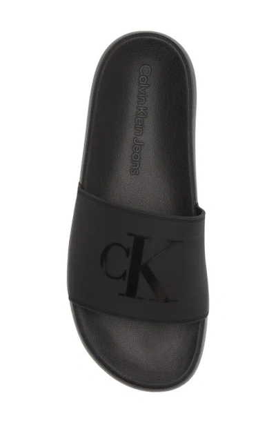 Shop Calvin Klein Wiston Slide Sandal In Black/ Black