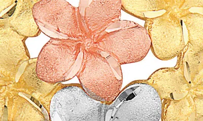 Shop Best Silver Tri-tone Hydrangea Floral Pendant In 3tone