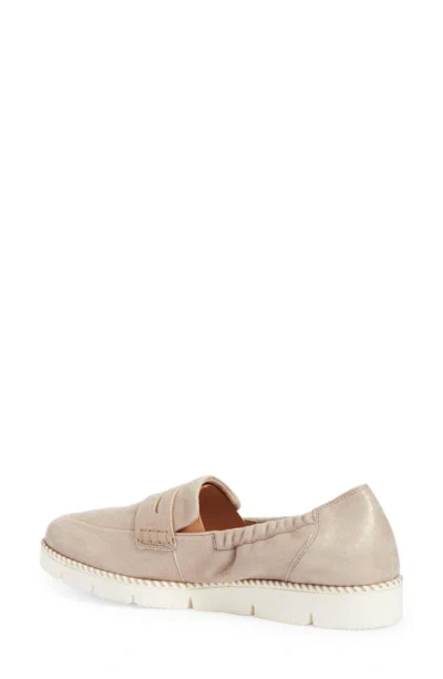 Shop Paul Green Sally Penny Loafer In Cachemire Suede Metallic