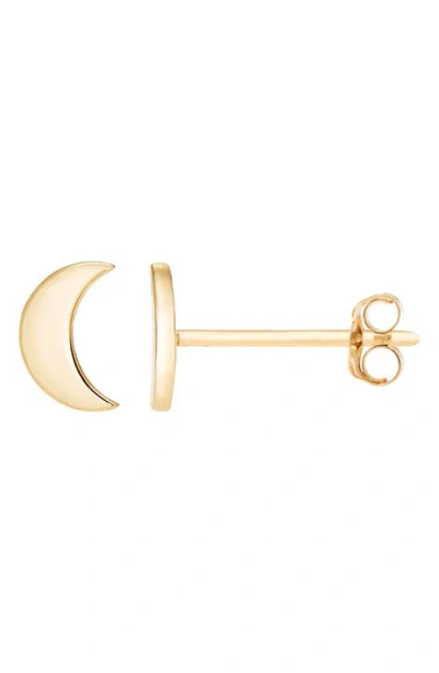 Shop A & M 14k Gold Moon Stud Earrings In Yellow