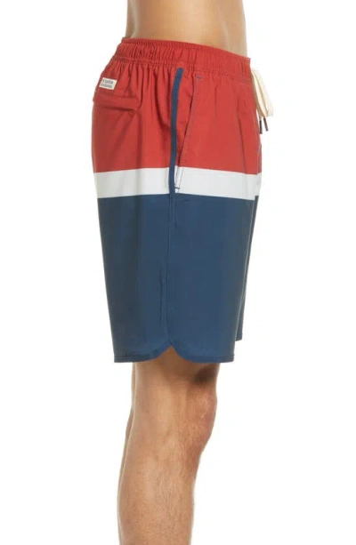 Shop Fair Harbor The Anchor Swim Trunks In Red Colorblock