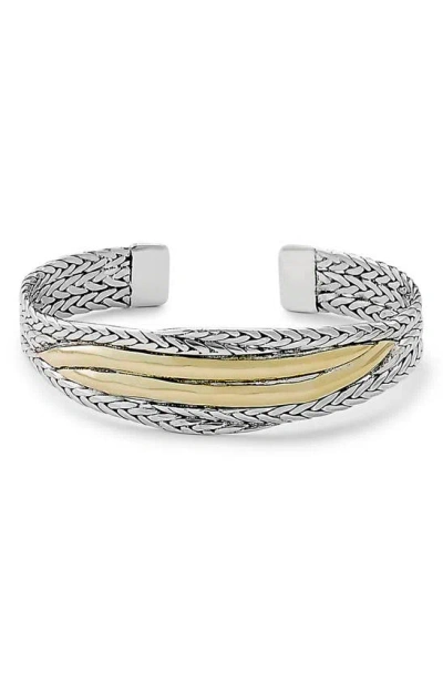 Samuel B. Samuel B 18k & Silver Crossover Bangle Bracelet In Silver And Gold