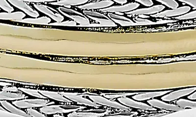 Shop Samuel B. Sterling Silver & 18k Gold Crossover Woven Cuff Bracelet In Silver And Gold
