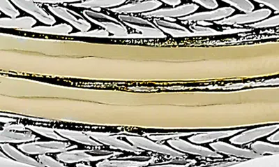 Samuel B. Samuel B 18k & Silver Crossover Bangle Bracelet In Silver And Gold