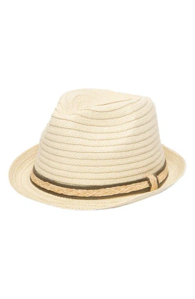 Shop San Diego Hat Straw Fedora With Layered Trim In Natural