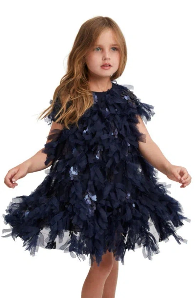 Shop Bardot Junior Kids' Mallory Tiered Dress In Navy