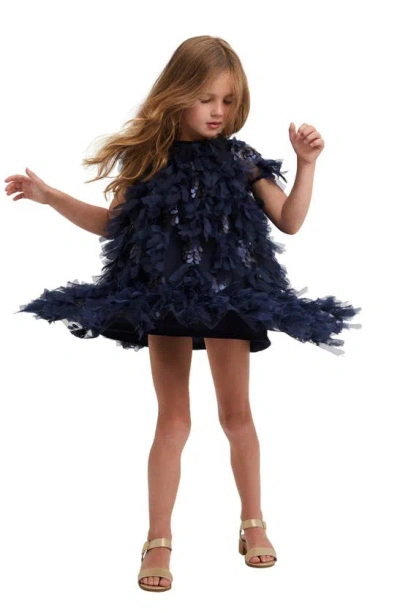 Shop Bardot Junior Kids' Mallory Tiered Dress In Navy