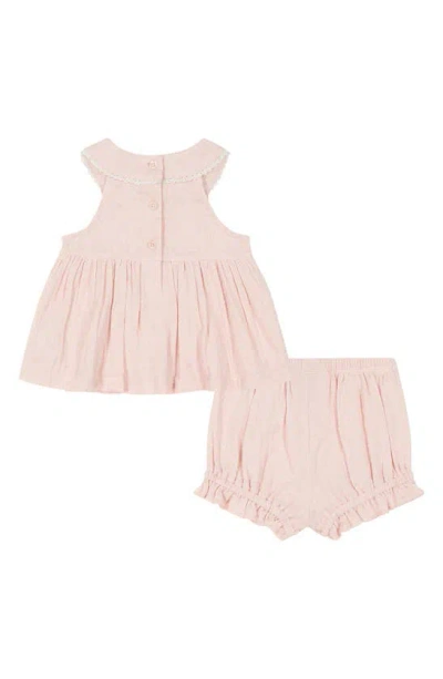 Tommy Hilfiger Clip Dot Cotton Tunic & Bloomers Set In Pink