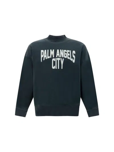 Shop Palm Angels Sweatshirts In Dark Grey White