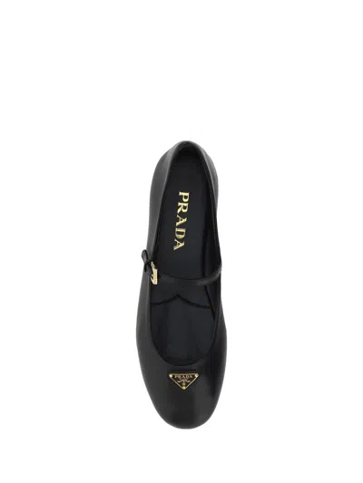 Shop Prada Ballerinas In Nero