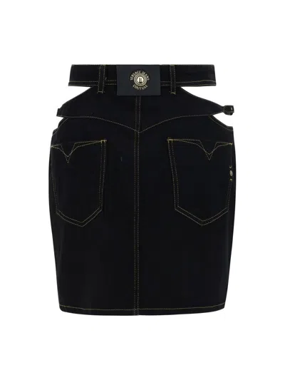 Shop Versace Jeans Couture Skirts In Black Black