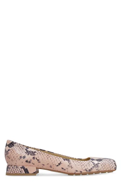 Shop Bottega Veneta Tower Leather Shoes In Animalier