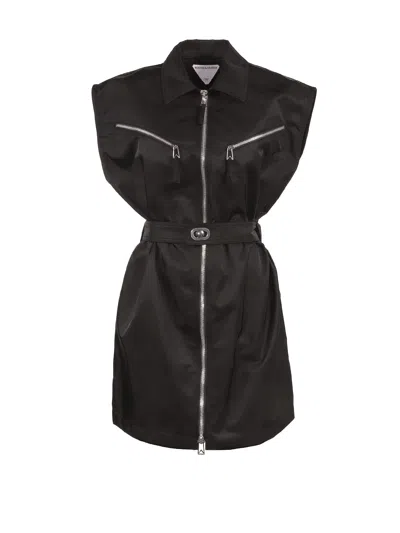 Shop Bottega Veneta Sleeveless Dress With Zip In Black