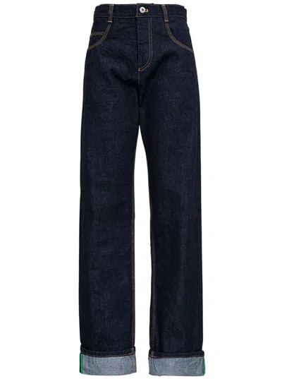 Shop Bottega Veneta Wide Leg Denim Jeans In Default Title