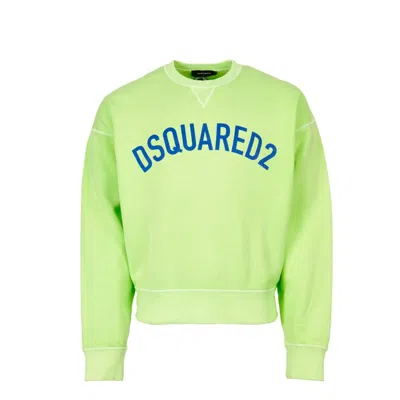 Shop Dsquared2 Cotton Logo Sweatshirt In Green
