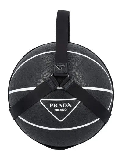 Shop Prada Logo-print Basketball In Nero