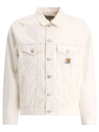Shop Carhartt Wip "helston" Denim Jacket In White