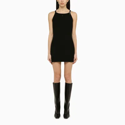 Shop Courrèges Black Viscose Blend Mini Dress