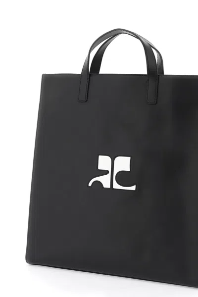 Shop Courrèges Courreges Smooth Leather Heritage Tote Bag In 9