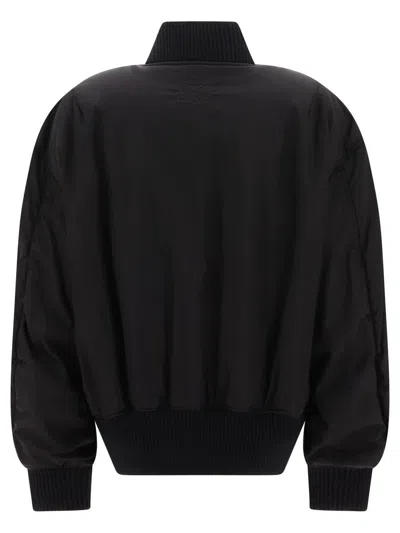 Shop Off-white Oversized Nylon Bomber Jacket In Black