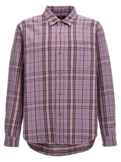 Shop Stussy Stones Plaid Shirt, Blouse In Purple