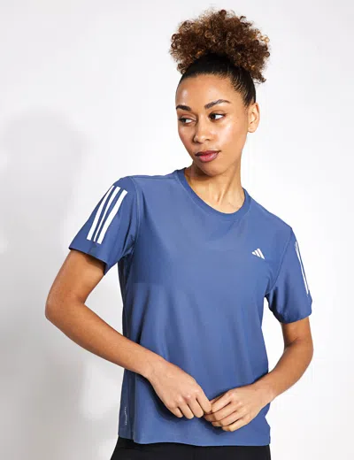 Shop Adidas Originals Adidas Own The Run T-shirt In Blue