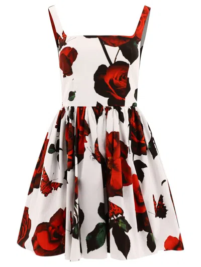 Shop Alexander Mcqueen "tudor Rose" Dress In White