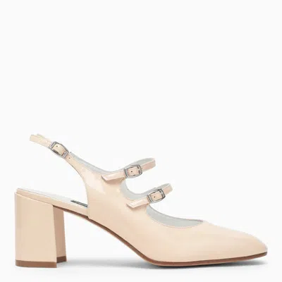 Shop Carel Paris Pale Patent Slingback Mary Janes In Beige