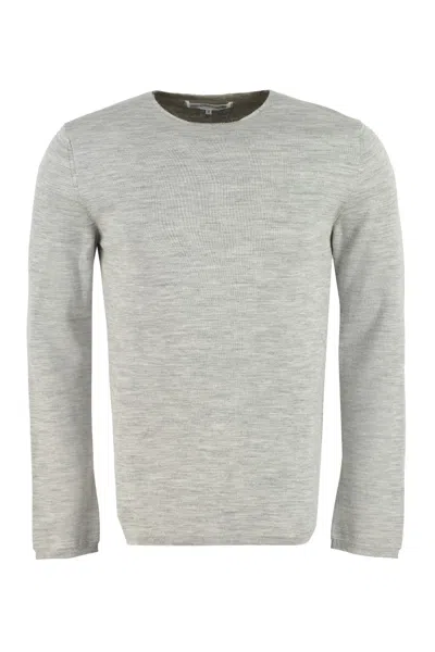 Shop Comme Des Garçons Long Sleeve Crew-neck Sweater In Grey