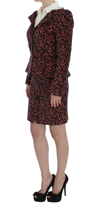 Shop Bencivenga Elegant Floral Two-piece Skirt Suit Women's Set In Multicolor