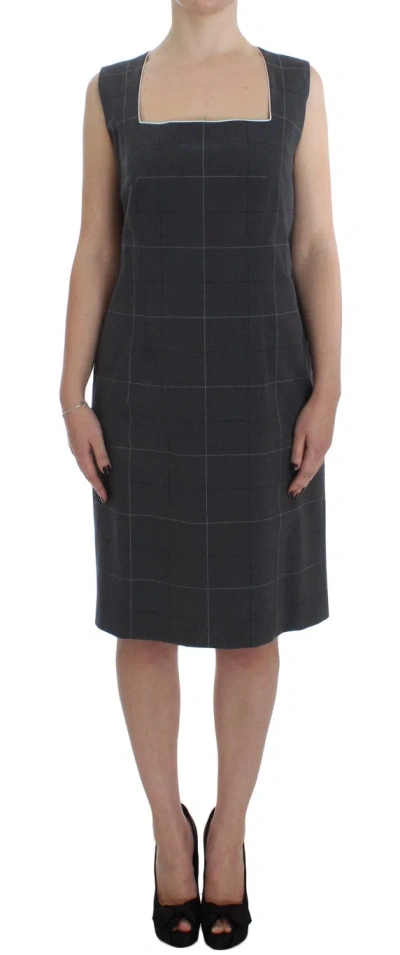 Shop Bencivenga Elegant Gray Checkered Sheath Suit Women's Set