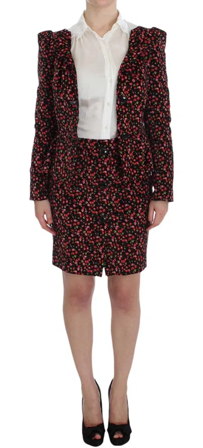 Shop Bencivenga Elegant Floral Two-piece Skirt Suit Women's Set In Multicolor