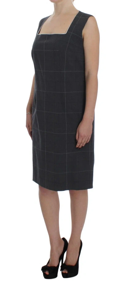 Shop Bencivenga Elegant Gray Checkered Sheath Suit Women's Set