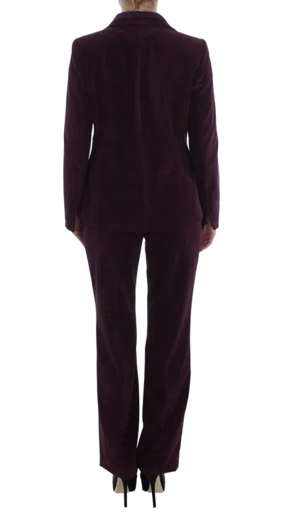 Shop Bencivenga Elegant Purple Wool Blend Three Piece Suit Women's Set