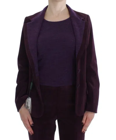 Shop Bencivenga Elegant Purple Wool Blend Three Piece Suit Women's Set