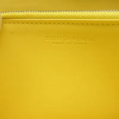 Shop Bottega Veneta Cassette Yellow Leather Wallet  ()