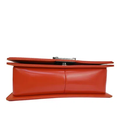 Pre-owned Chanel Boy Red Leather Shoulder Bag ()