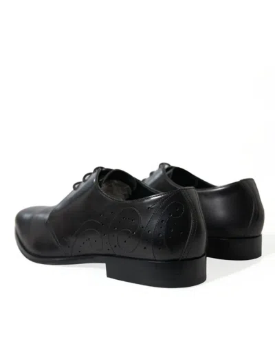 Shop Dolce & Gabbana Elegant Black Leather Derby Dress Men's Shoes