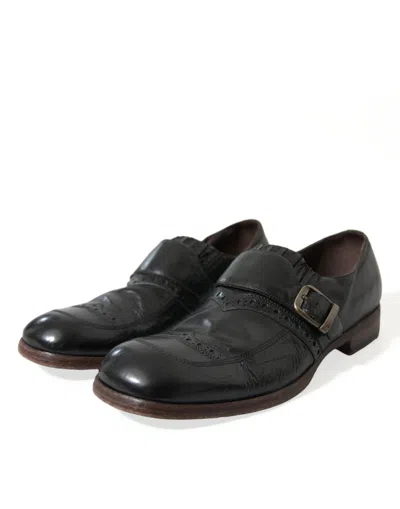 Shop Dolce & Gabbana Elegant Black Leather Moccasins Dress Men's Shoes